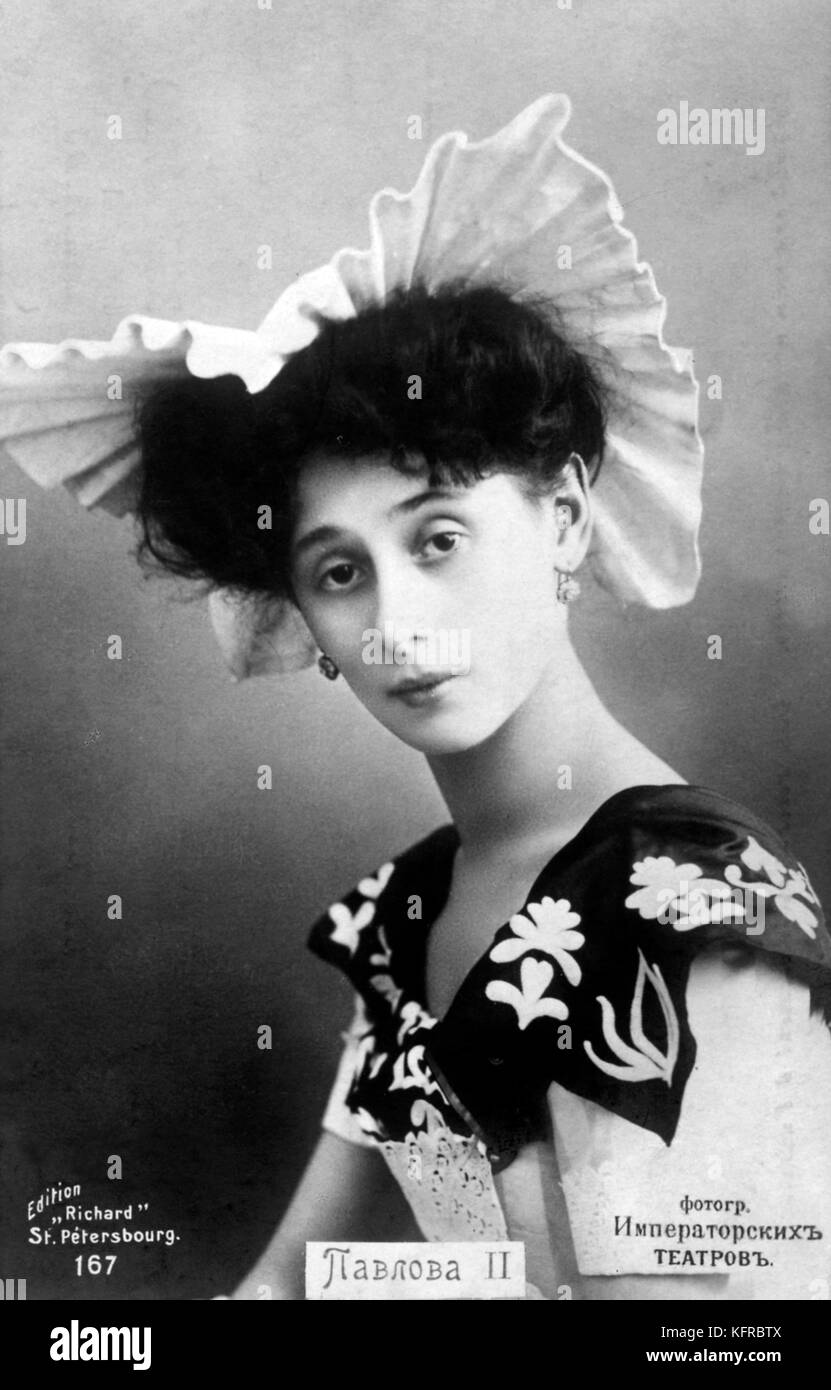 Anna Pavlova - portrait. Russian ballerina, 31 January  1881 –  23 January 1931. Stock Photo