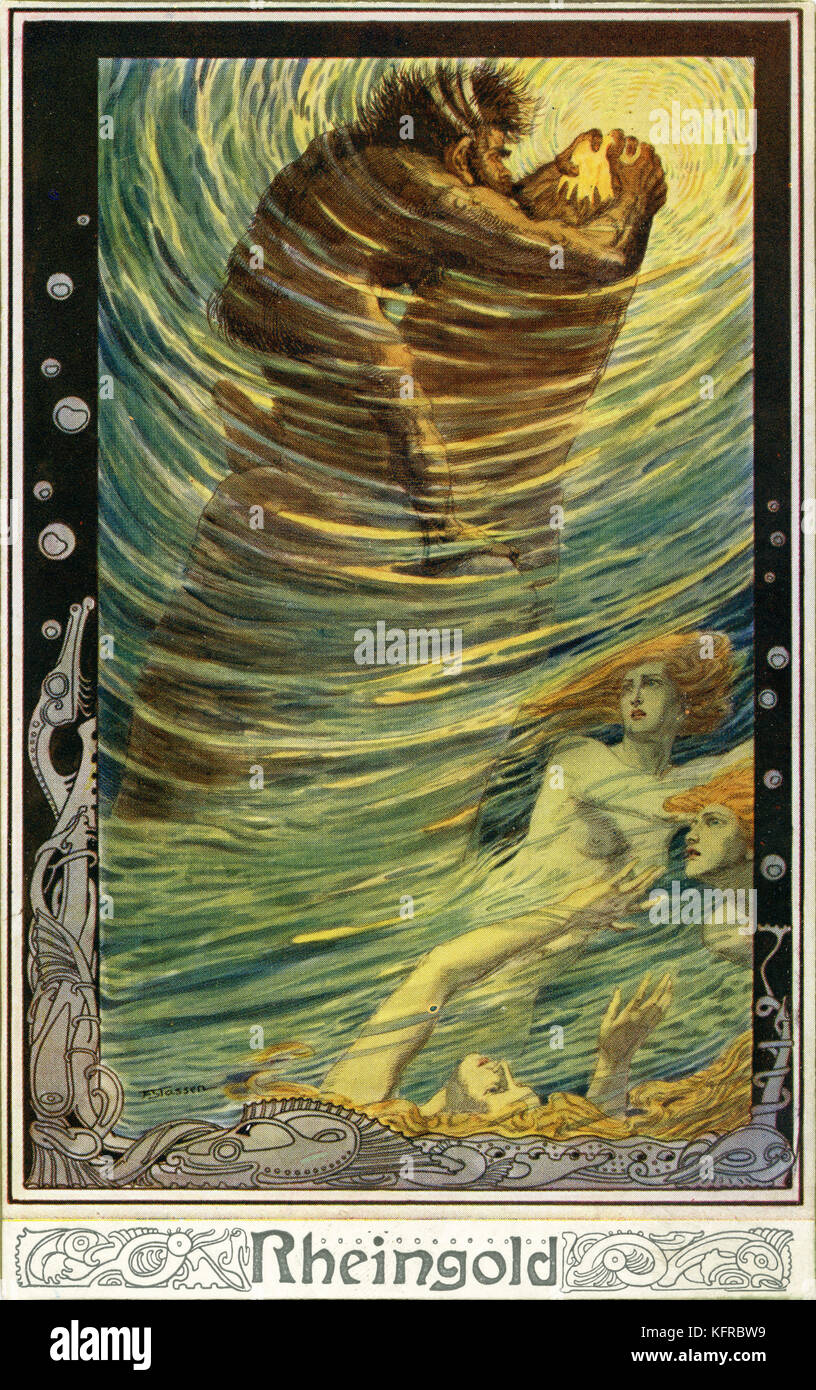 'Das Rheingold' by Richard Wagner - illustration. Der Ring des ...