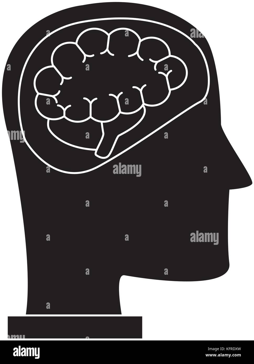 Head silhouette with brain Stock Vector Image & Art - Alamy