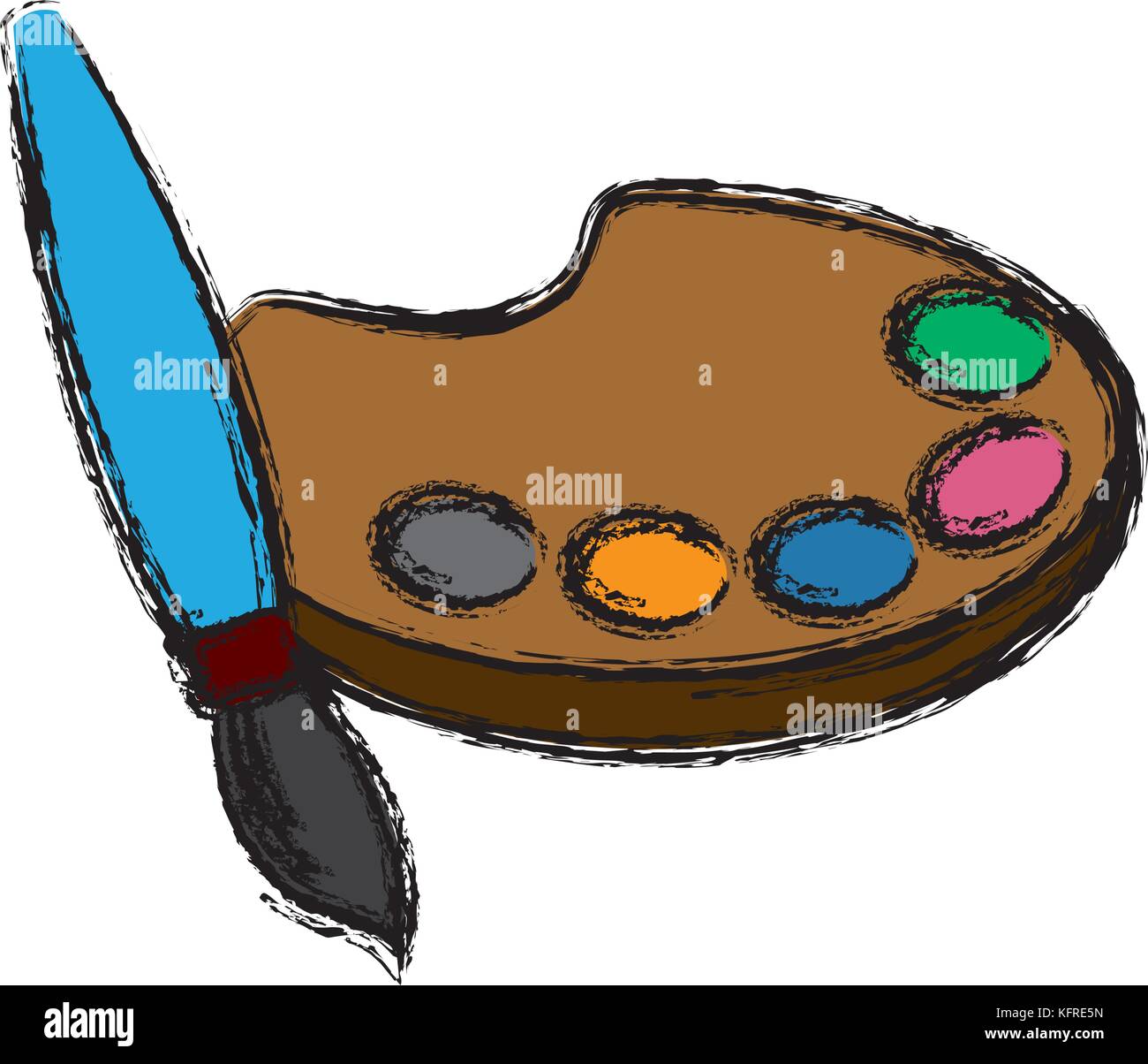 Paint palette and brush Stock Vector Image & Art - Alamy