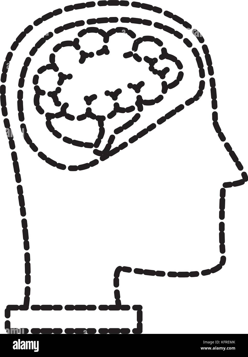 Head silhouette with brain Stock Vector Image & Art - Alamy