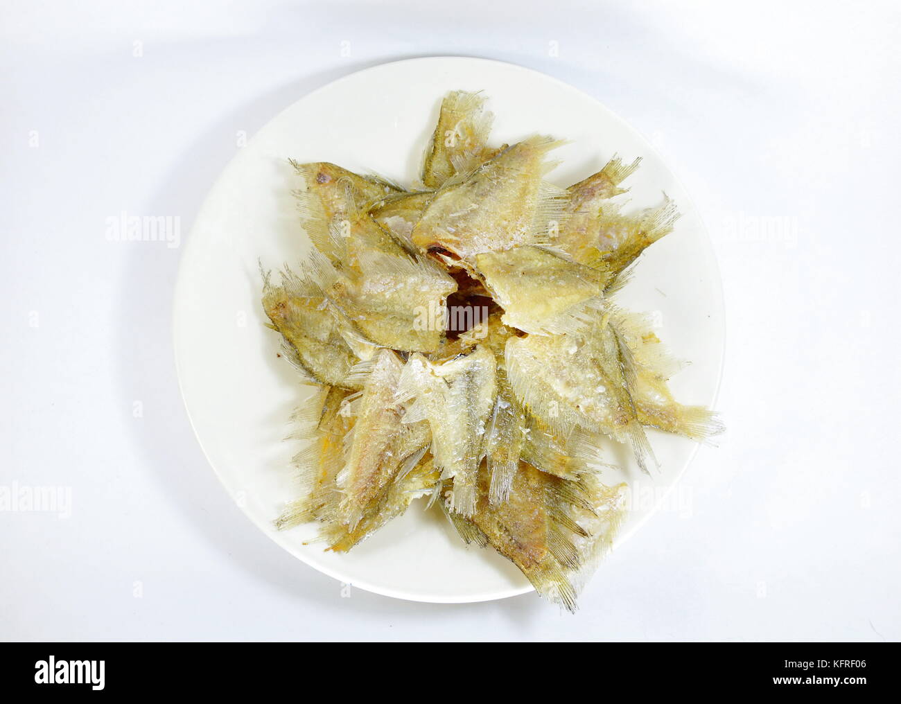 deep fired fish on dish Stock Photo