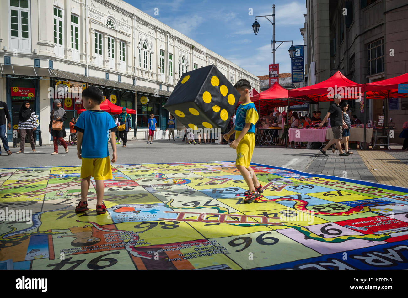 Georgetown Penang Malaysia December 13 2015 Visitors Having Fun Board Game At Beach Street Or Lebuh Pantai George Town Penang It Is The Unesc Stock Photo Alamy