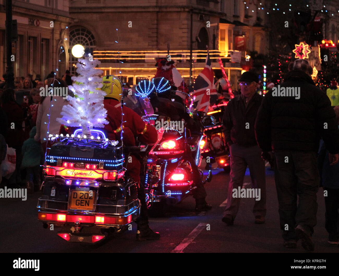 Llandudno Christmas lights, switch no parade. Wales Stock Photo Alamy