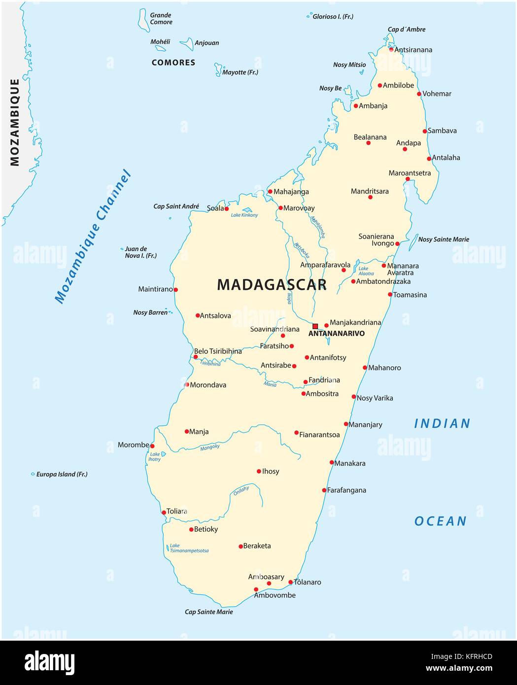 Madagascar vector map Stock Vector