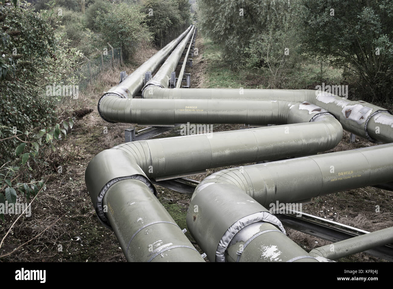 High pressure steam pipes in Northwich Stock Photo Alamy