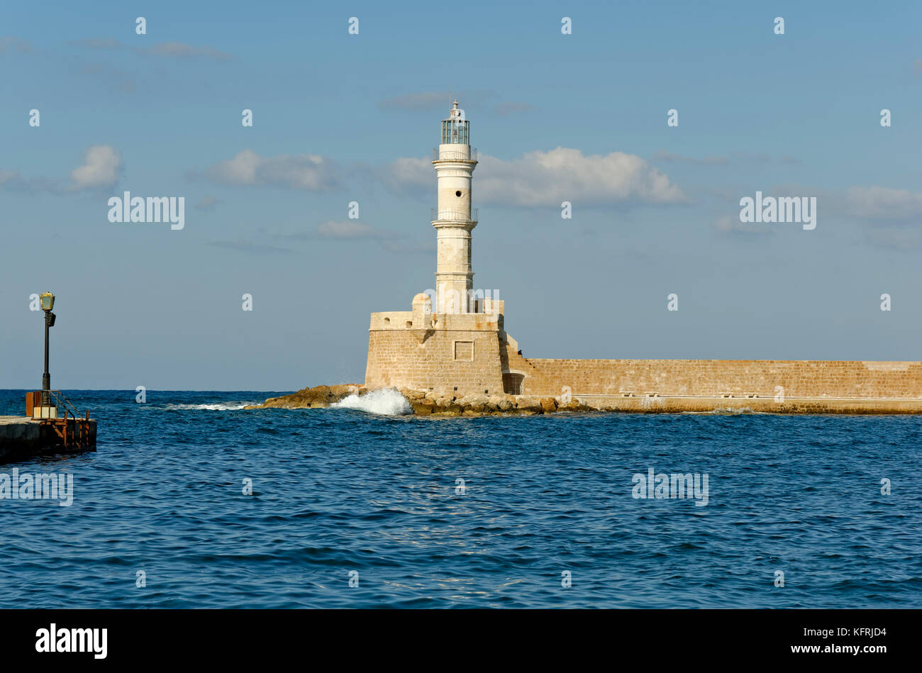 Chania lighthouse Crete Stock Photo