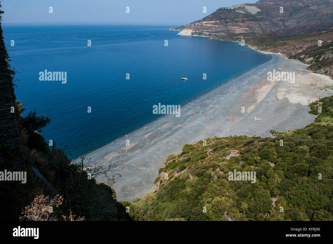 Corsica Aerial View Of Plage De Nonza The Long Black Beach