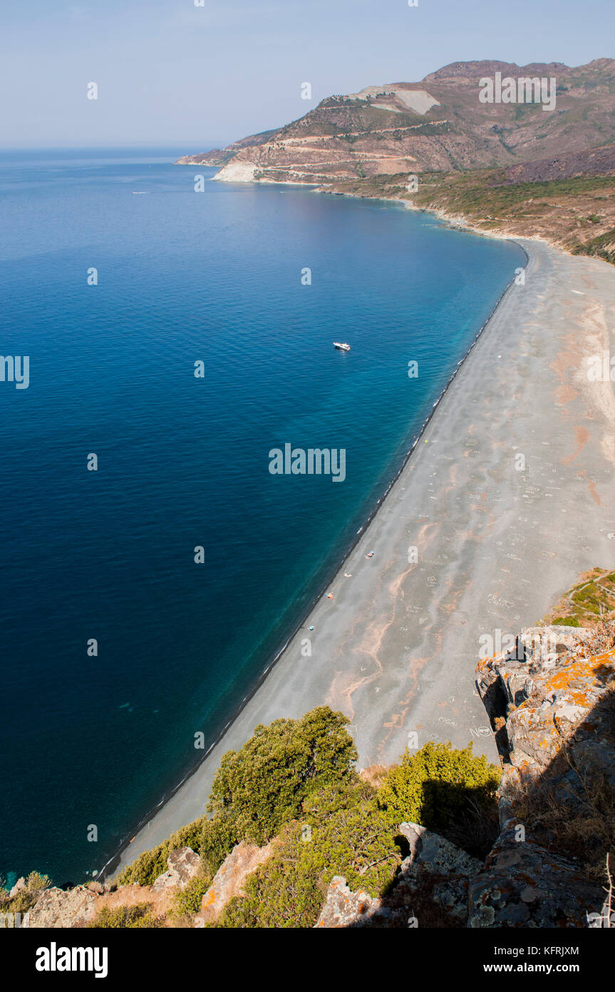 Corsica Aerial View Of Plage De Nonza The Long Black Beach