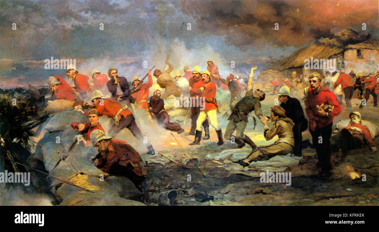 The Defence of Rorke's Drift by Lady Butler (1880). Stock Photo