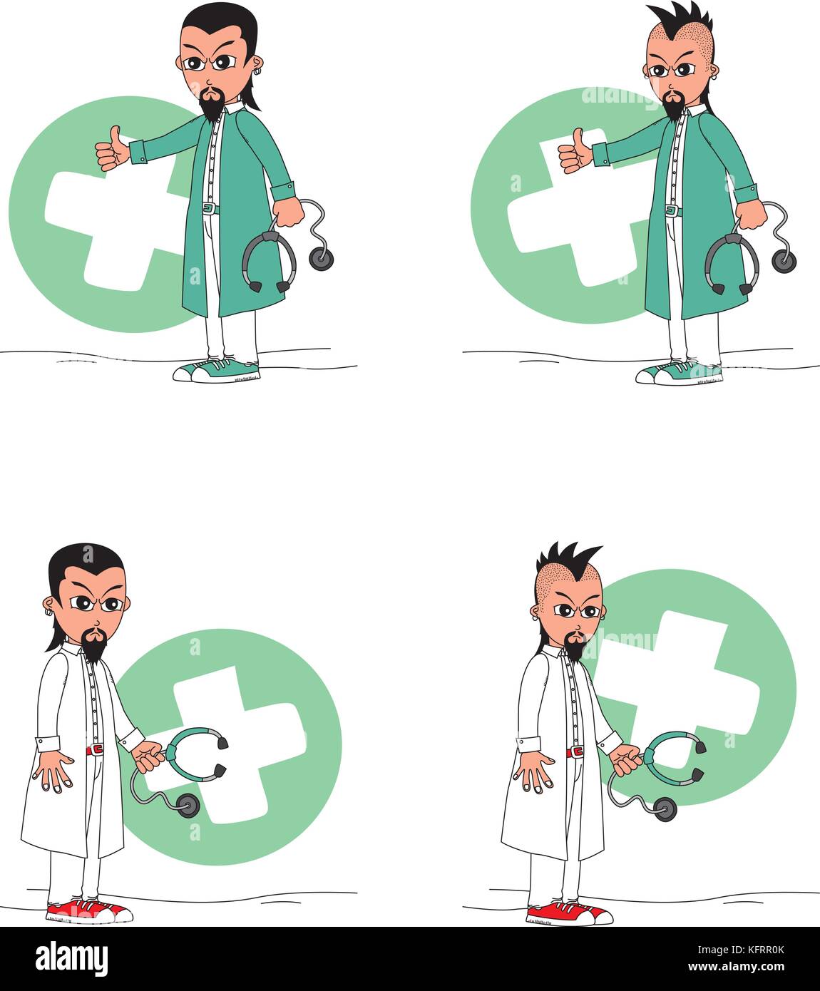 doctor cartoon character vector graphic art illustration Stock Vector ...