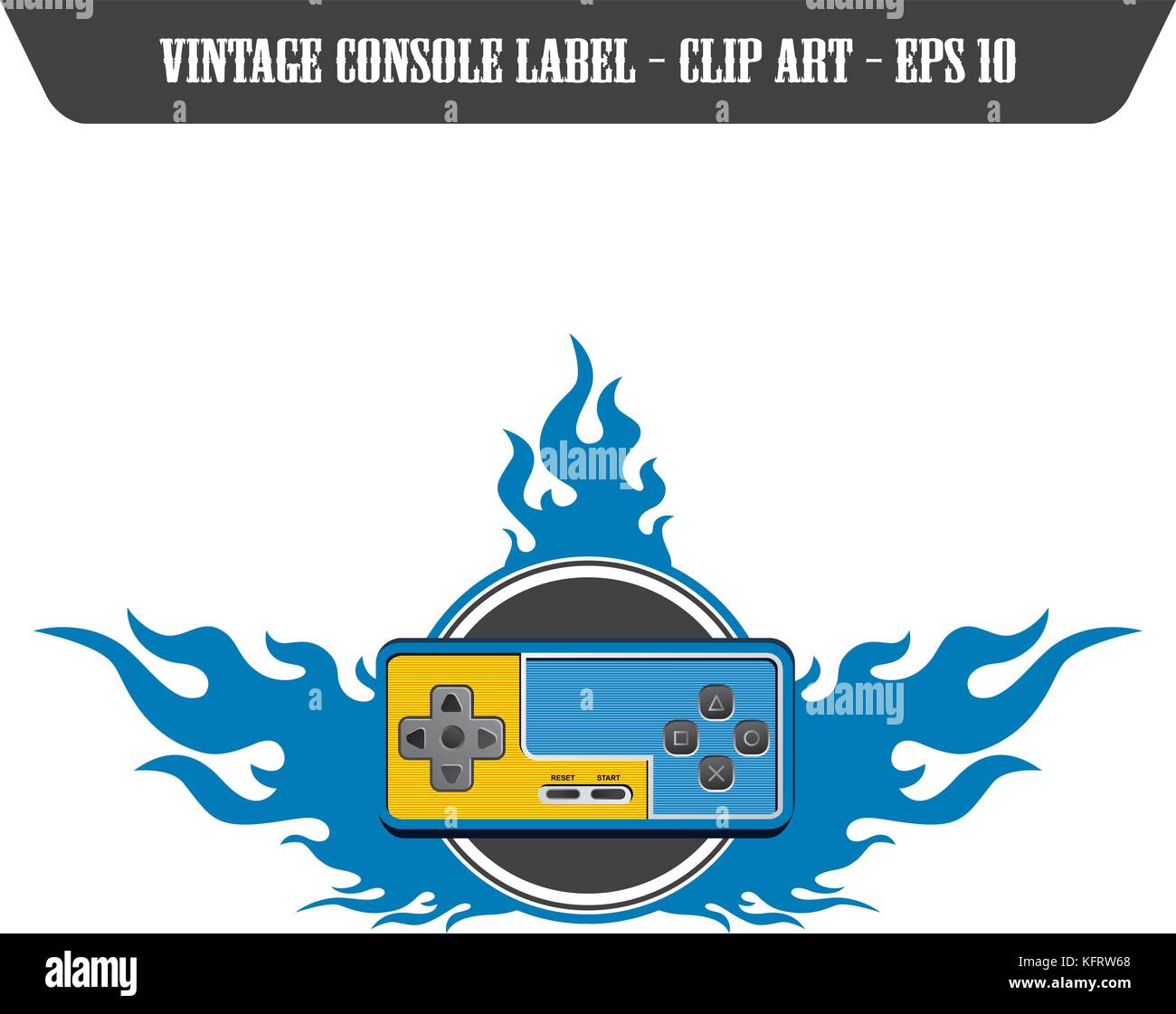 editable label video game console theme vector graphic art design ...
