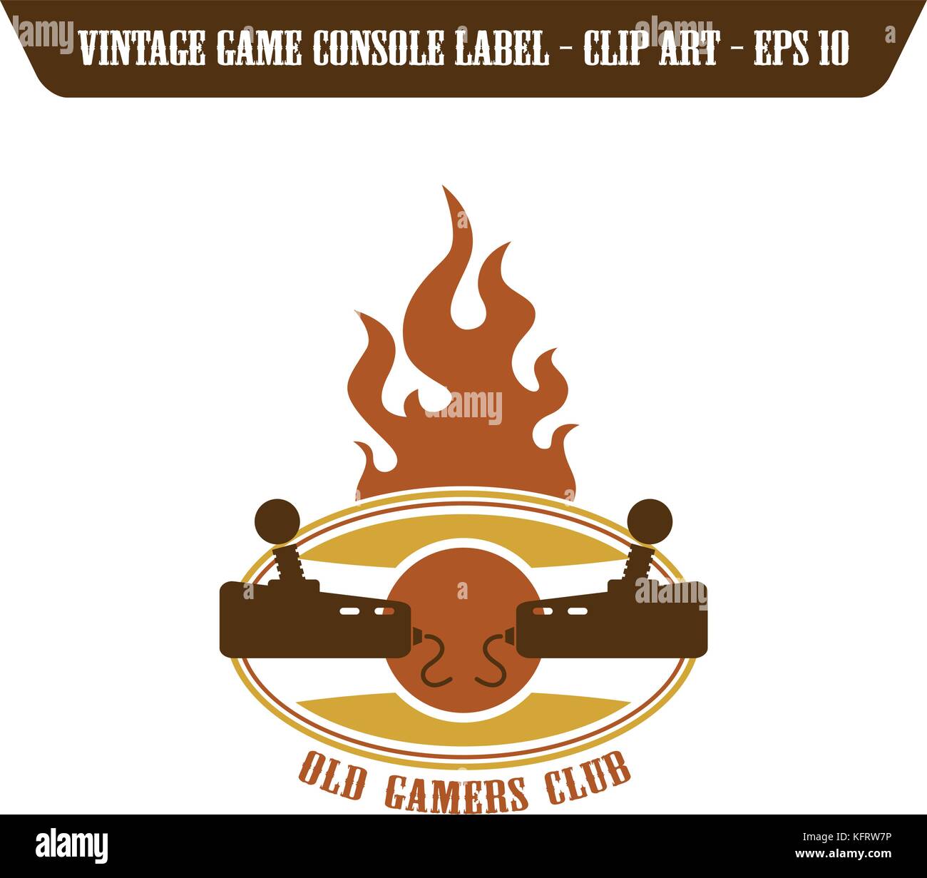 editable label video game console theme vector graphic art design ...