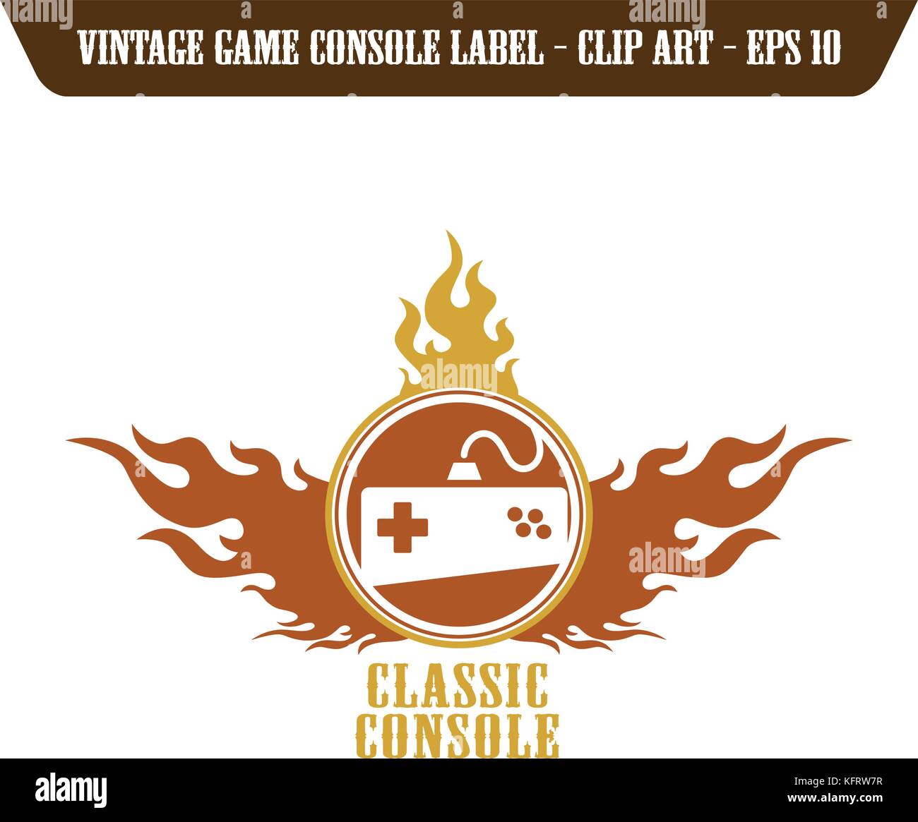 editable label video game console theme vector graphic art design ...