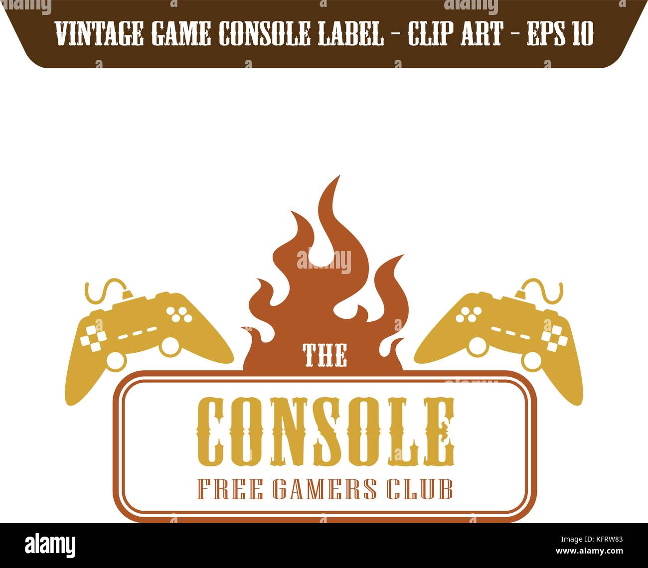 editable label video game console theme vector graphic art design ...