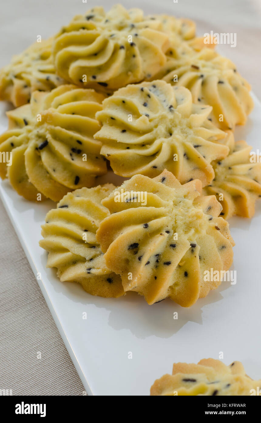 Homemade Sesame Butter Cookies Stock Photo Alamy
