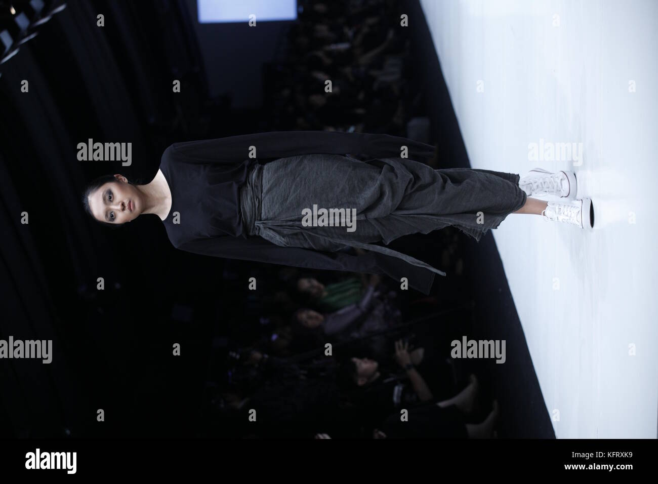 Jakarta, Indonesia. 27th Oct, 2017. JFW 2018 presents Amazon Tokyo Fashion Week featuring Roggykei. ROGGYKEI created by designers Hitoshi Korogi and Keiko, they dedicated their design to timeless and unique details. Classics are also infused with originality. Working as costume designers enabled us to develop an elaborate yet wearable silhouette which offers a new aesthetic together with comfort and quality. Credit: Gusti Aldi/Pacific Press/Alamy Live News Stock Photo