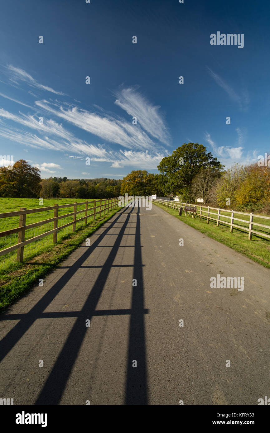 The approach to Northwick Business Park at Blockley in the Cotswolds Stock Photo