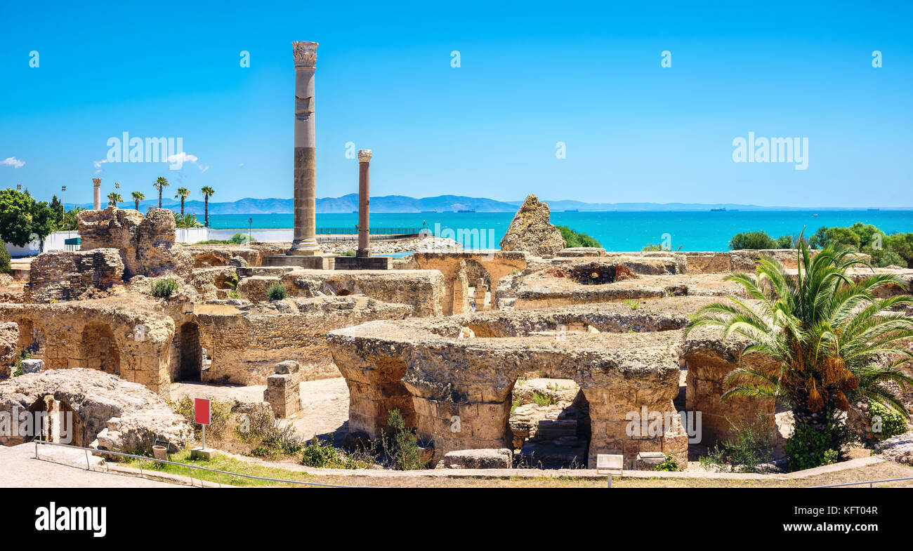 Panoramic view of ancient Carthage. Tunis, Tunisia, North Africa Stock Photo