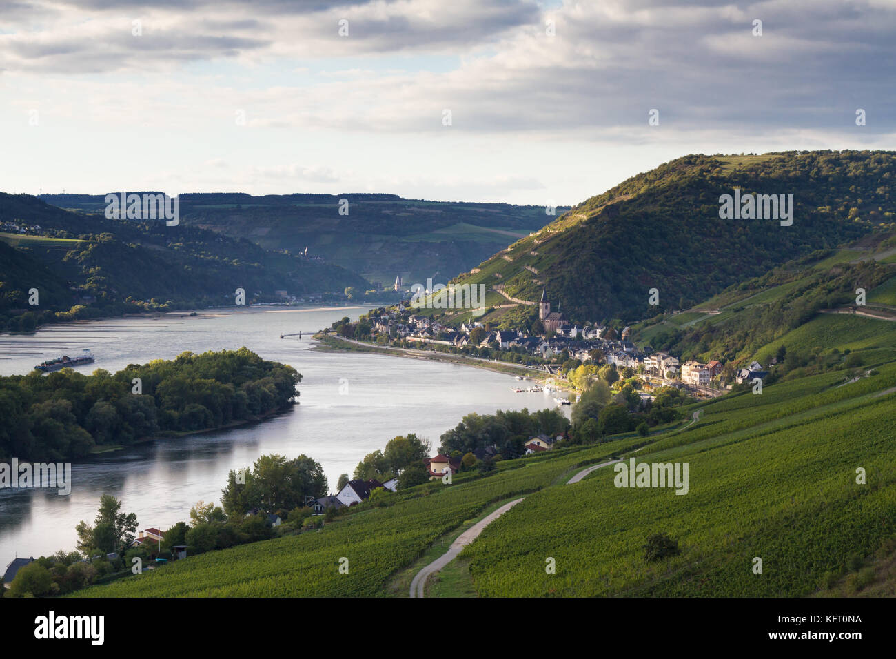 Middle Rhine Valley near Lorch, Hessen, Germany Stock Photo