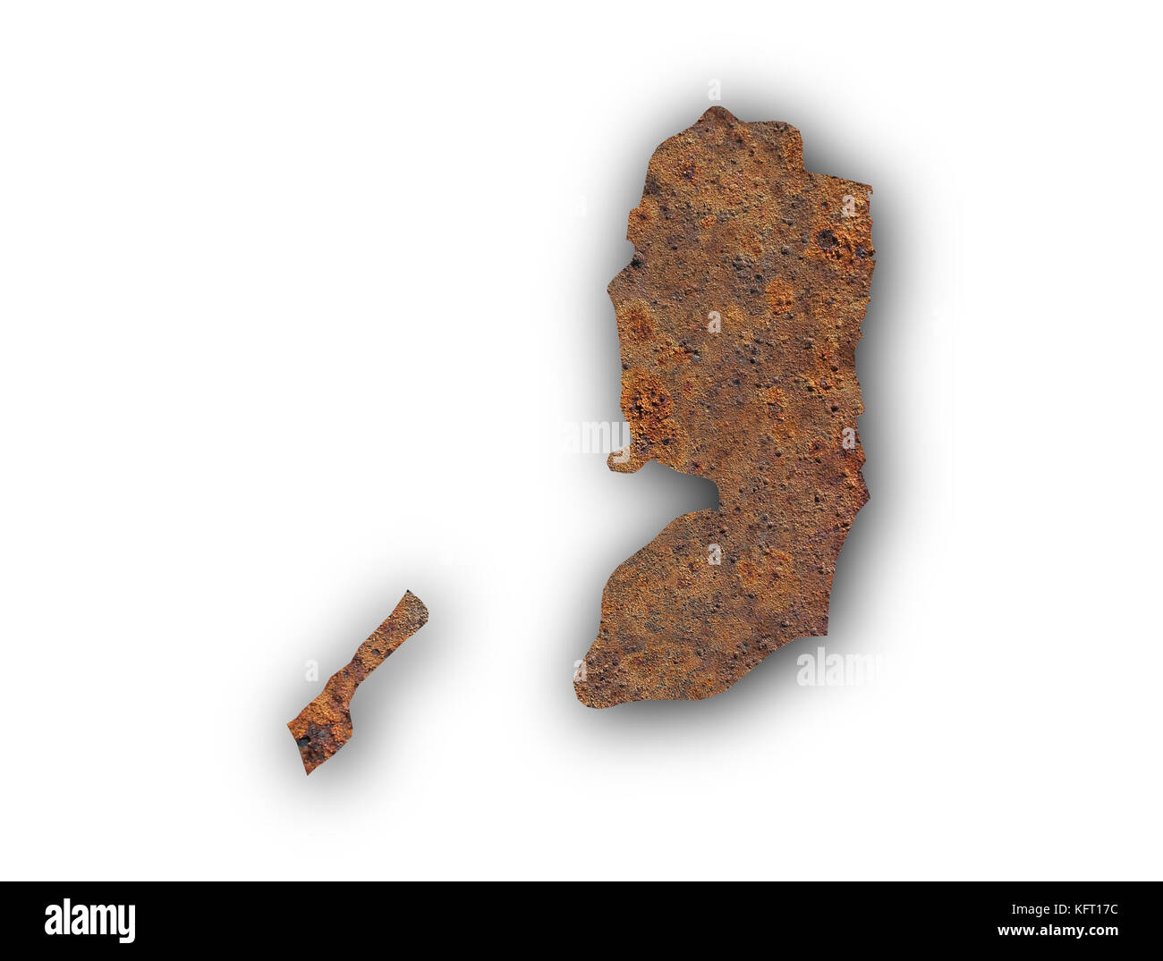 Map of Palestine on rusty metal Stock Photo - Alamy