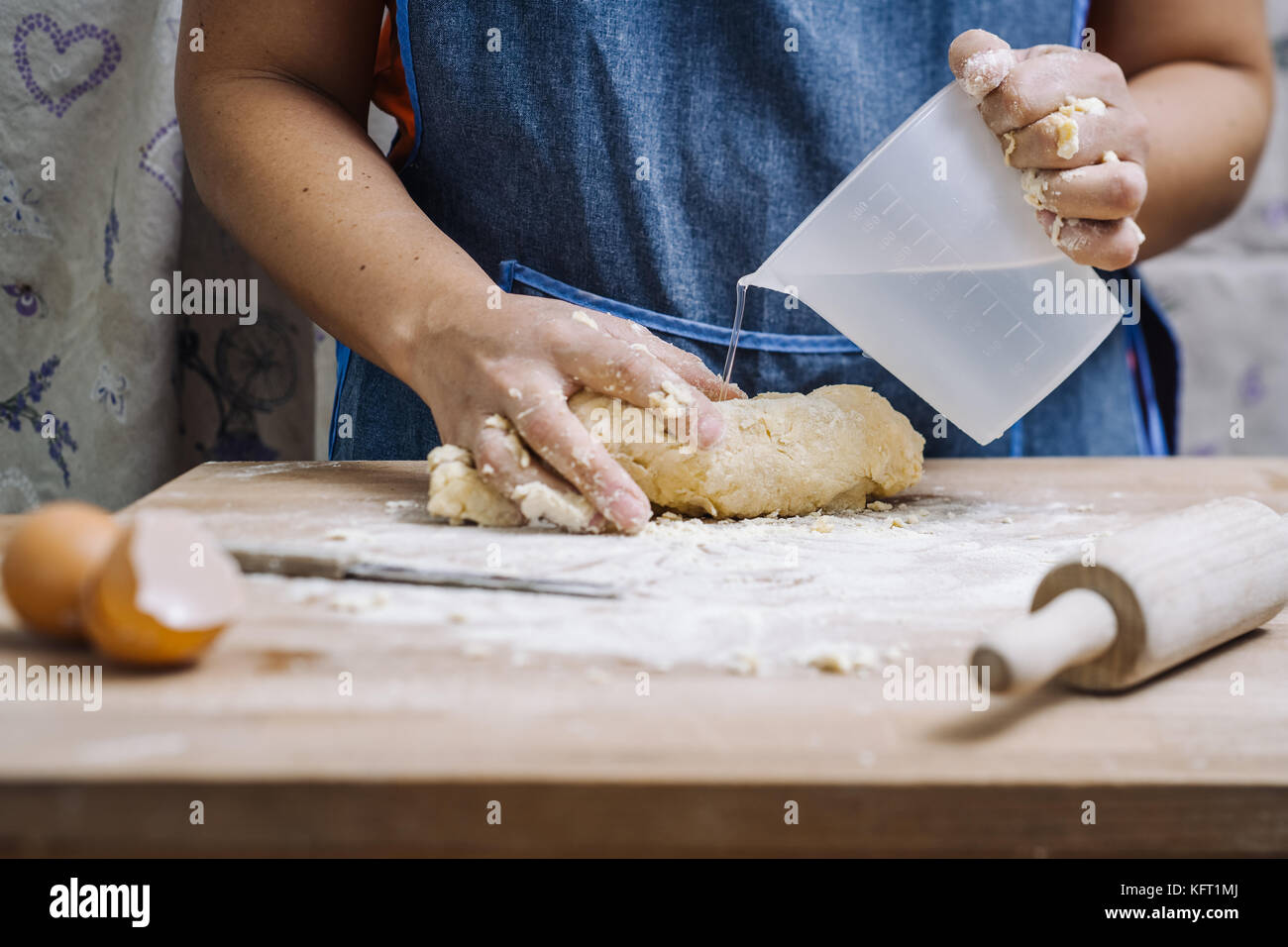 View of Making of the traditional italian pasta dough Stock Photo - Alamy