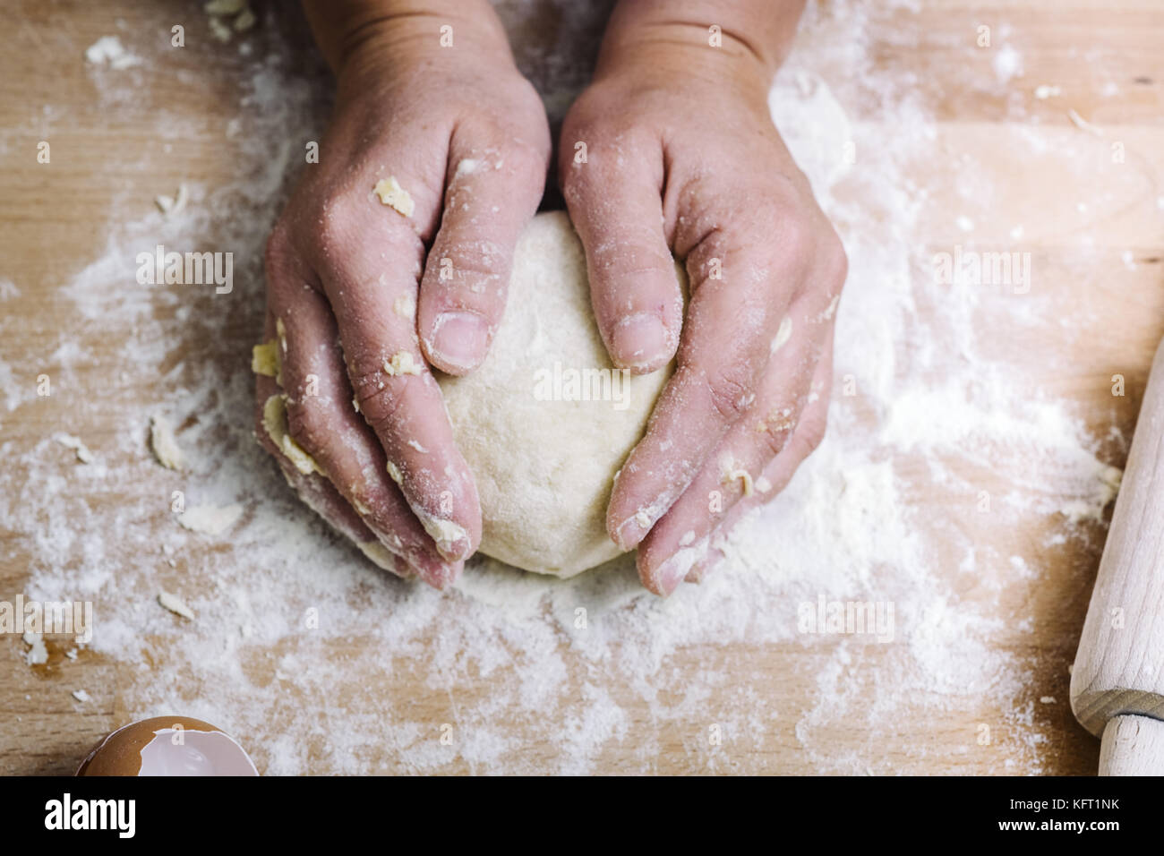 Image showcasing Making of the traditional italian pasta dough Stock Photo - Alamy