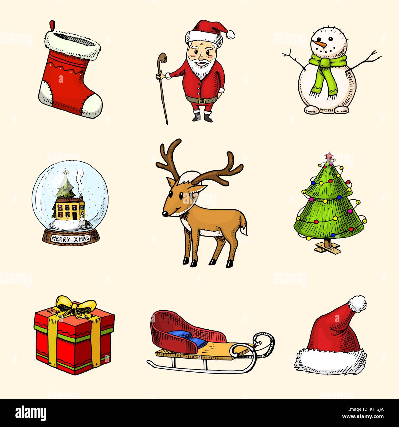 Christmas snow globe sketch hi-res stock photography and images - Alamy