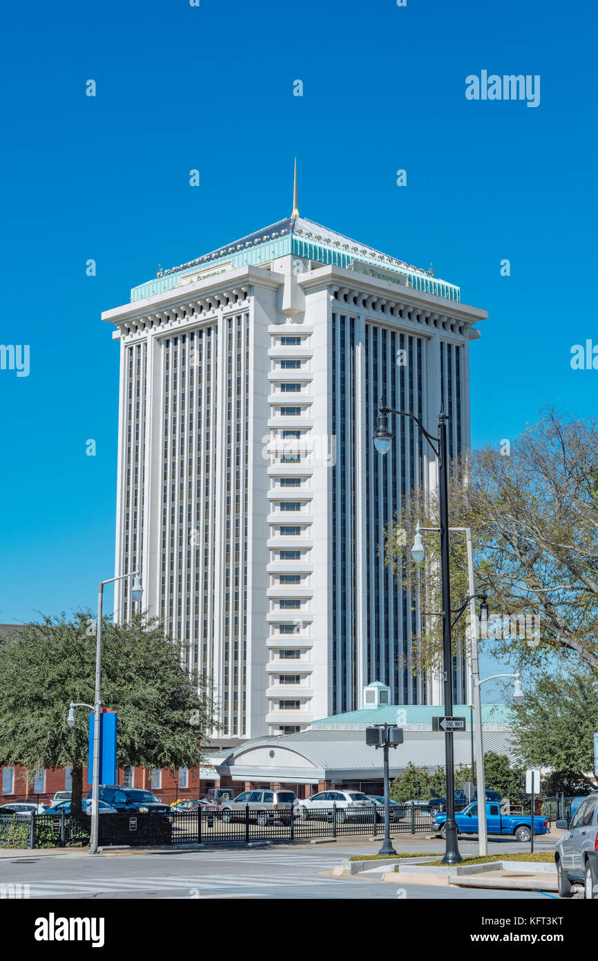 Regions Bank building, high-rise office building, in downtown Montgomery Alabama, USA. Stock Photo