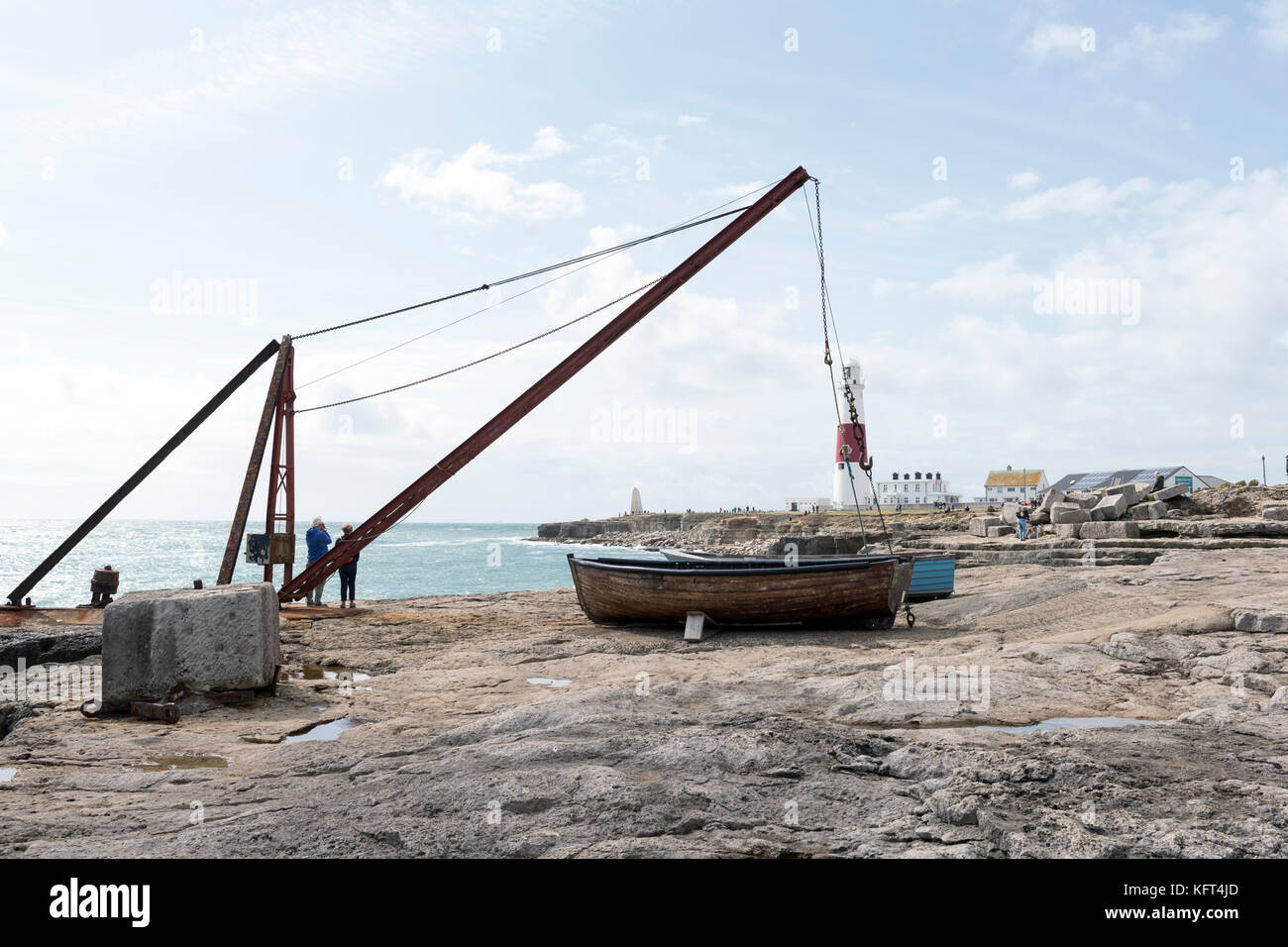 Crane lifting small boat hi-res stock photography and images - Alamy