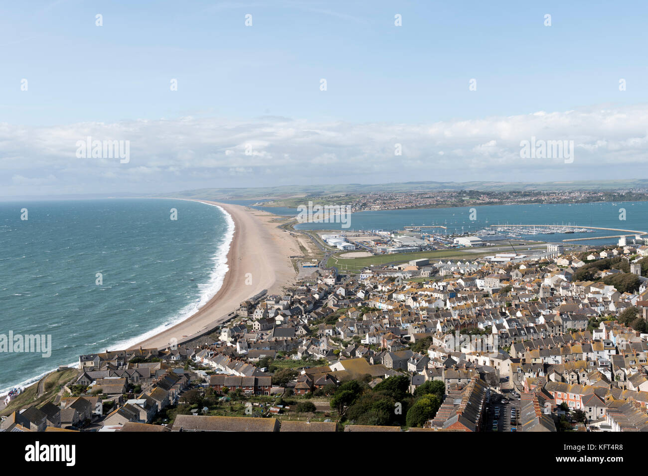Chesil Beach from Portland Stock Photo Alamy
