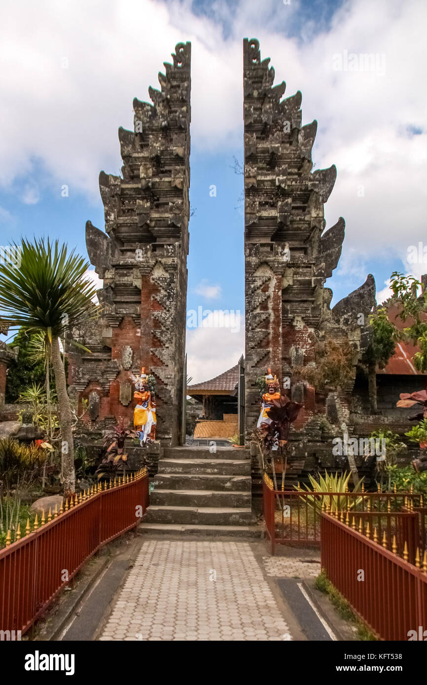 Door in an Indonesian temple - Pura Ulun Danu Batur - Bali - Indonesia Stock Photo