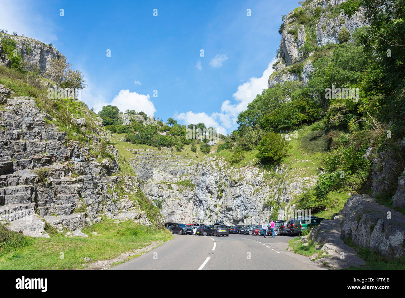 Cheddar Gorge through Mendip Hills, near Cheddar, Somerset, England, United Kingdom Stock Photo