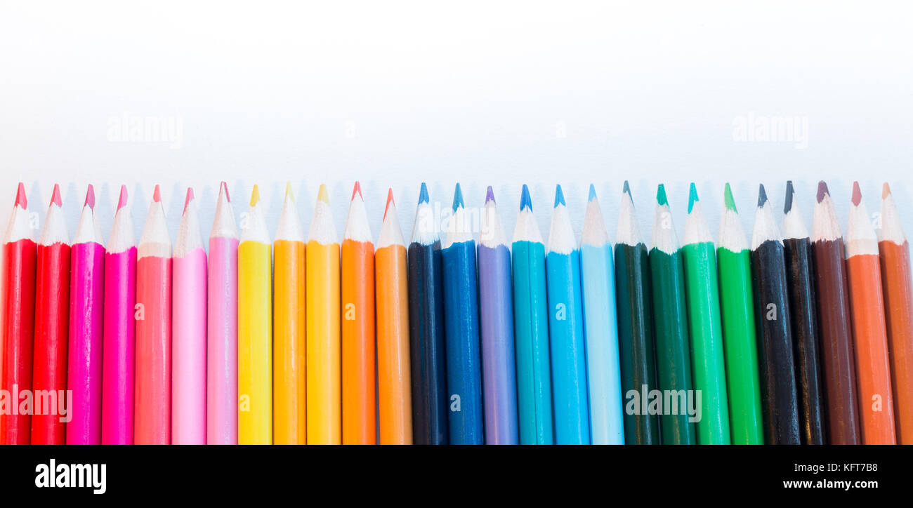 Row of rainbow pencils Stock Photo by ©scanrail 4186414