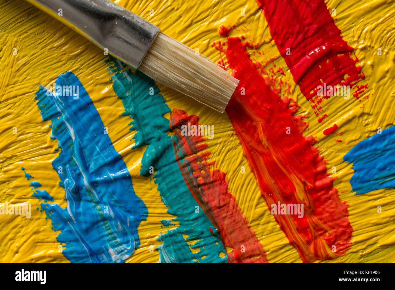Abstract painting background with paintbrush. Wallpaper for a painter