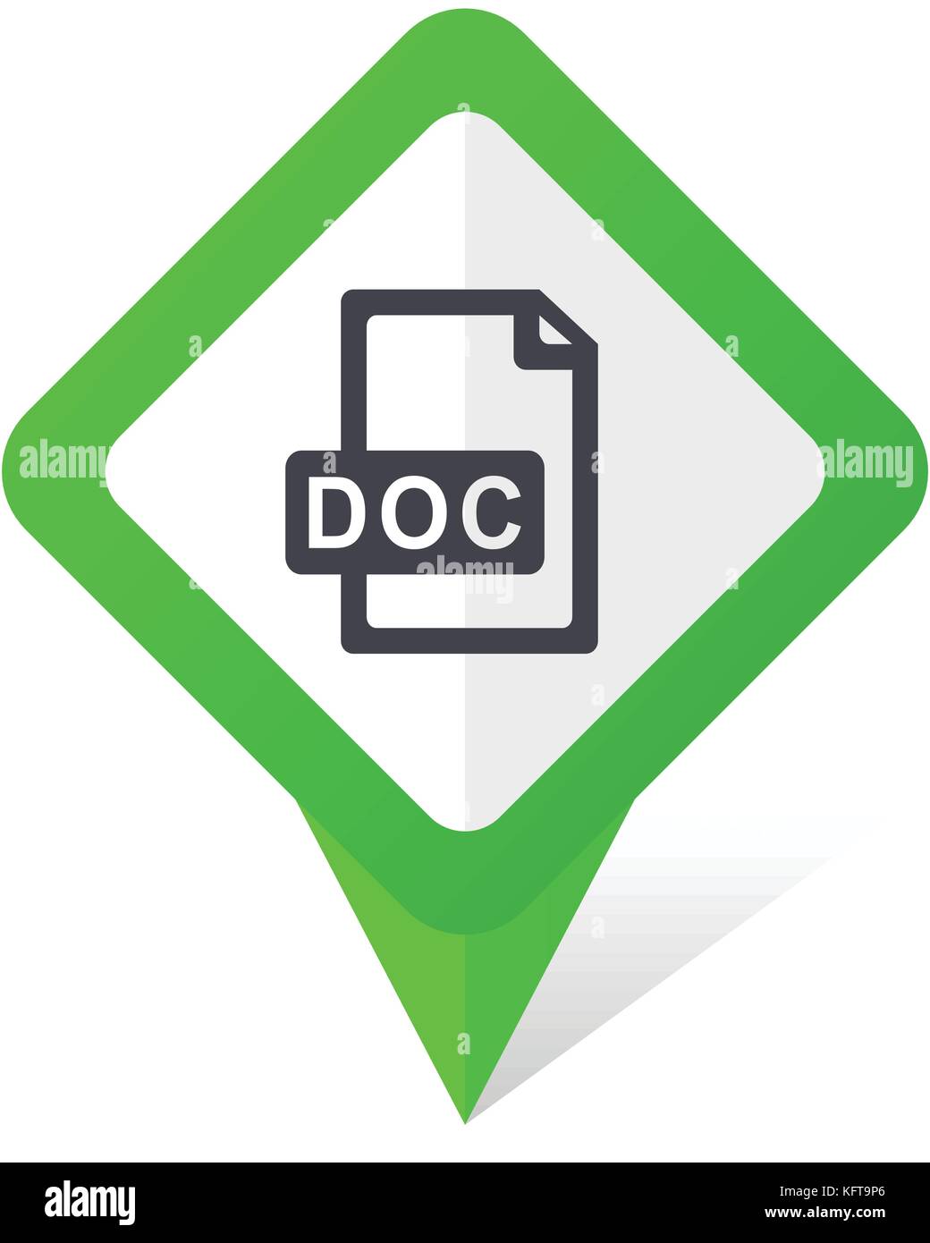 Doc file green square pointer web and mobile phone vector icon in eps ...