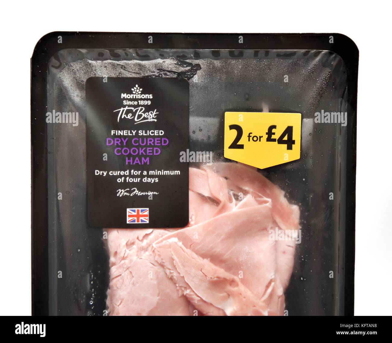 Finely sliced dry cured cooked ham hires stock photography and images