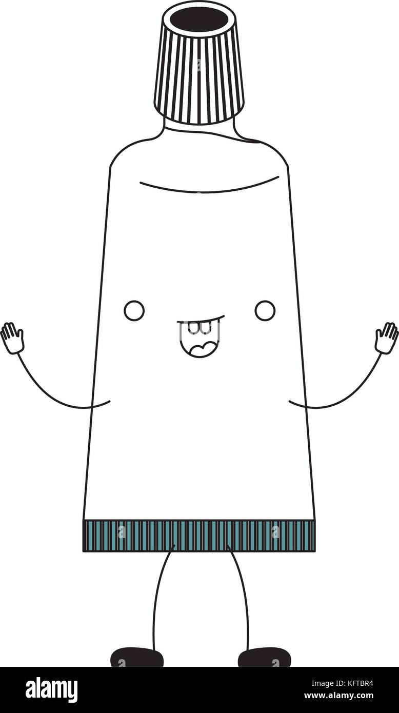 toothpaste tube cartoon in black silhouette Stock Vector Image & Art