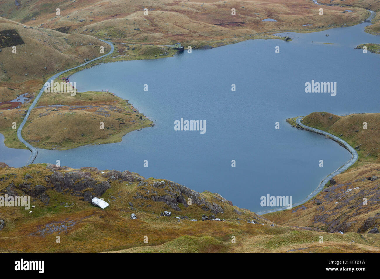 Lake from Crib Goch Stock Photo