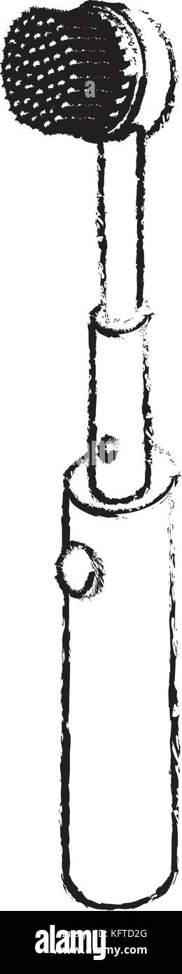 electric toothbrush tool in monochrome blurred silhouette Stock Vector ...