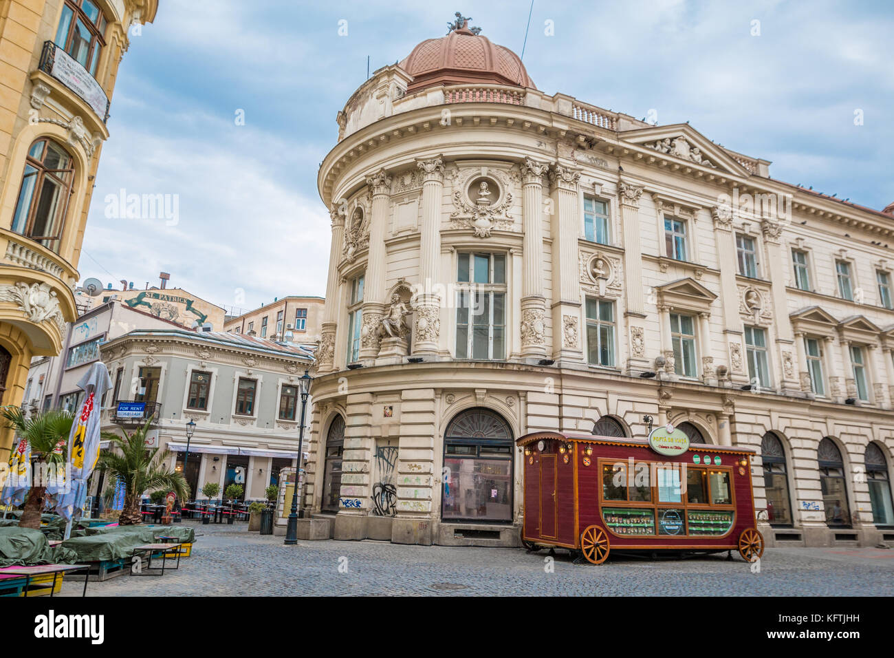 Old city of Bucharest in Romania Stock Photo