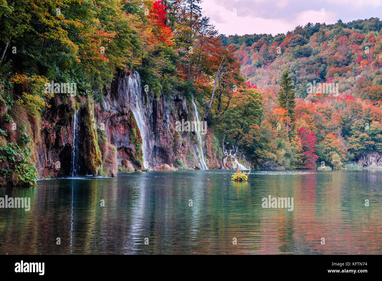 Autumn in Lake Plitvice Croatia Stock Photo