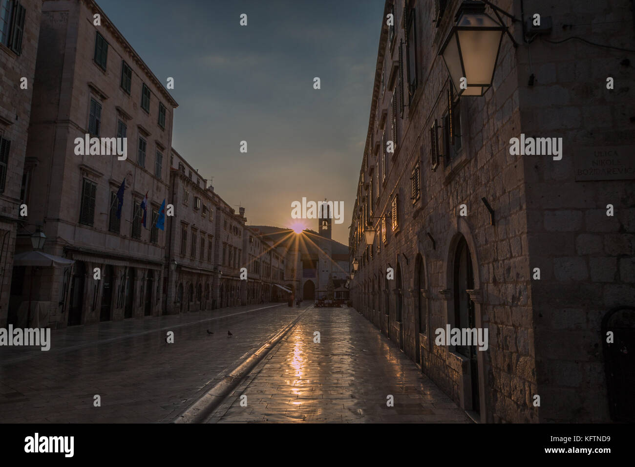 Early morning in Dubrovnik Croatia Stock Photo