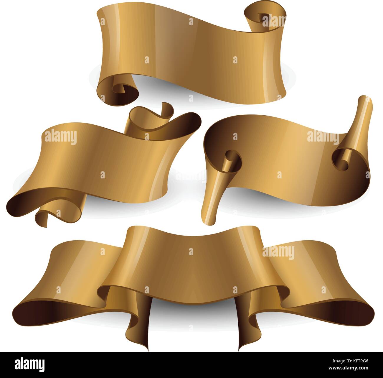 Notebook Ribbons Outside Gold gold Glossy vector ribbons on a transparent background Stock Vector ...