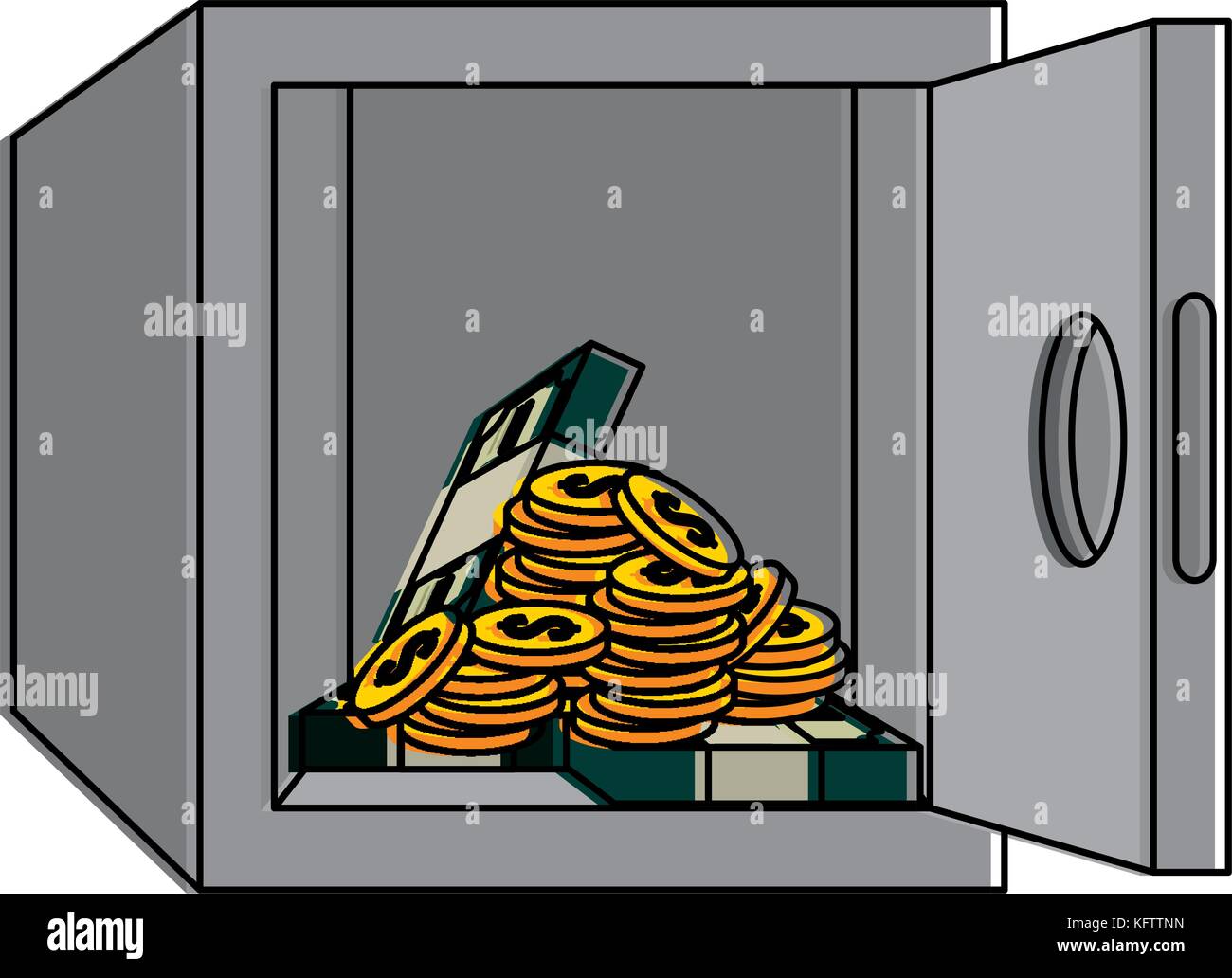 safe box with money vector illustration design Stock Vector Image & Art ...
