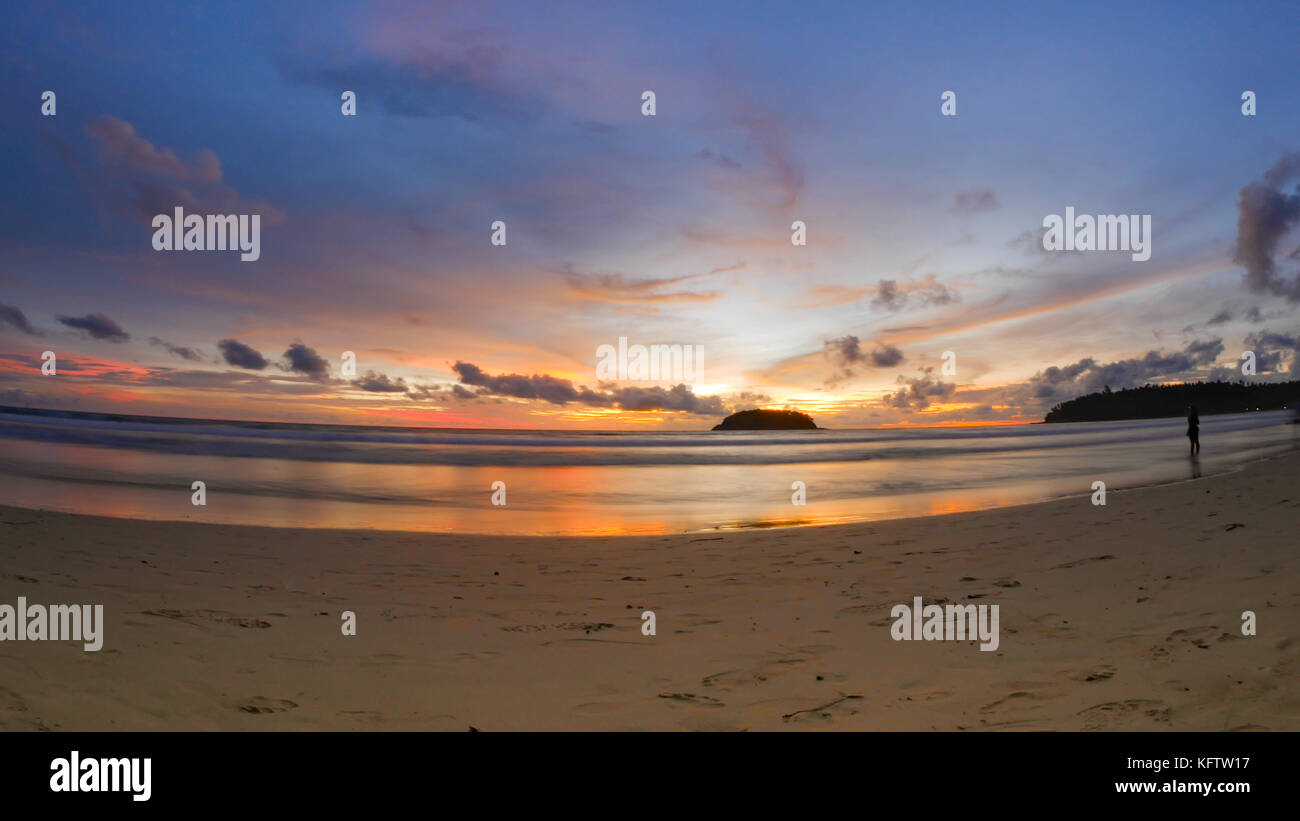 beautiful beach with twilight cloudy sky in the evening Stock Photo - Alamy