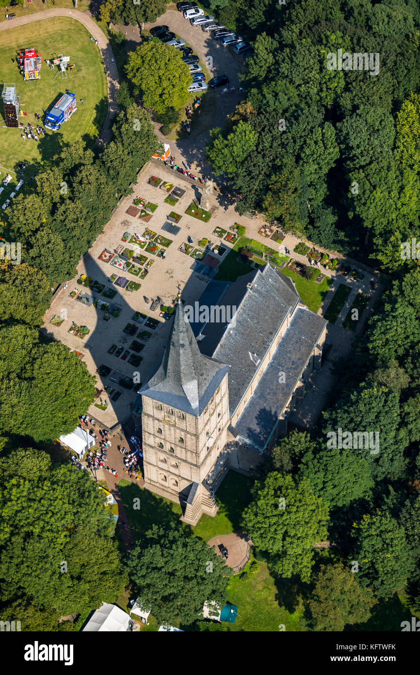 St. Vitus Church, Elten, Hoch Elten, Emmerich, Lower Rhine, North Rhine-Westphalia, Germany, Europe, Aerial View, Aerial, aerial photography, aerial p Stock Photo