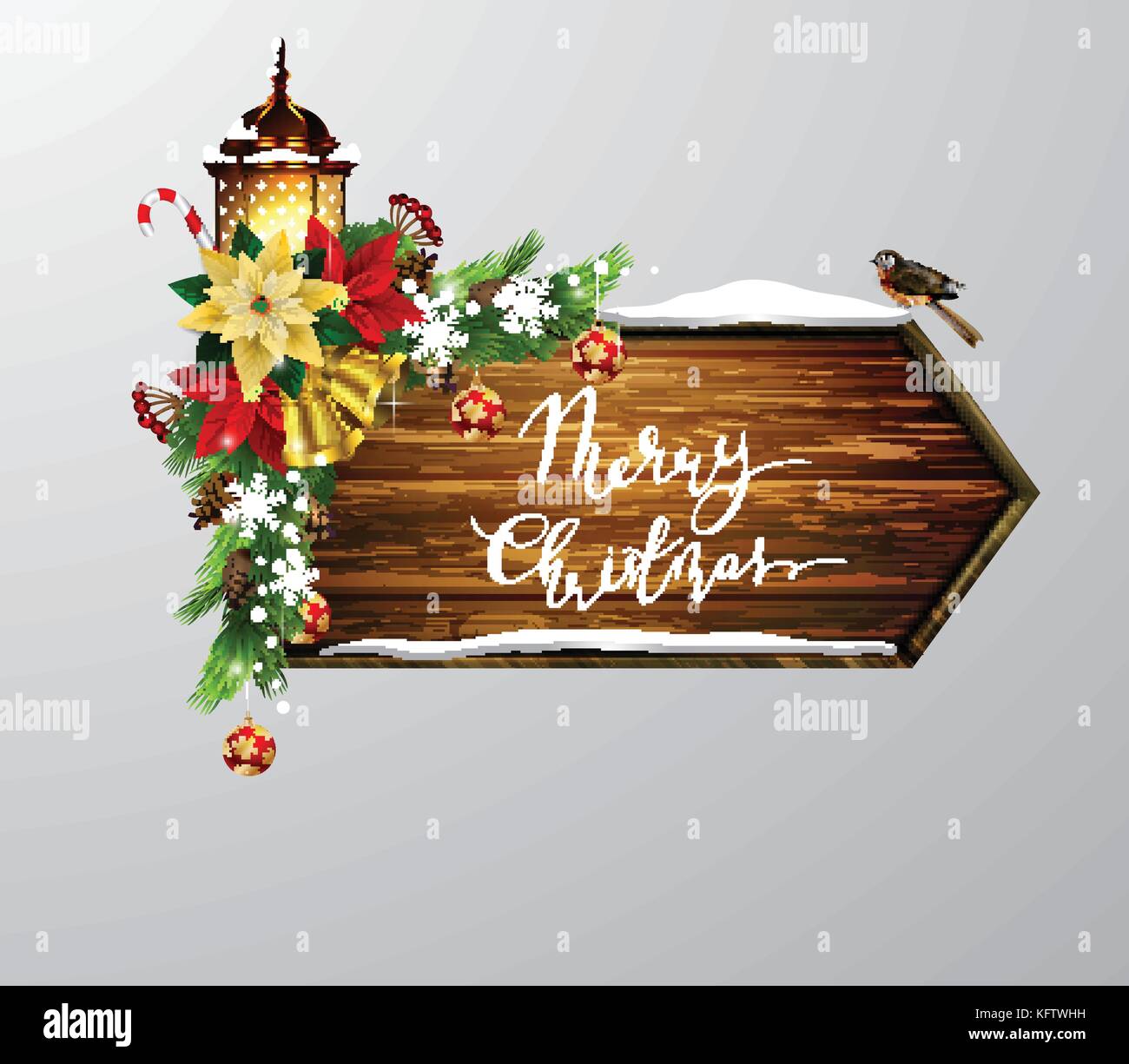 Vector wooden christmas board Stock Vector Image & Art Alamy