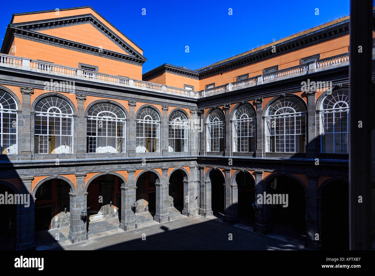 Inner courtyard. in Palazzo Reale, Naples, Italy Stock Photo - Alamy