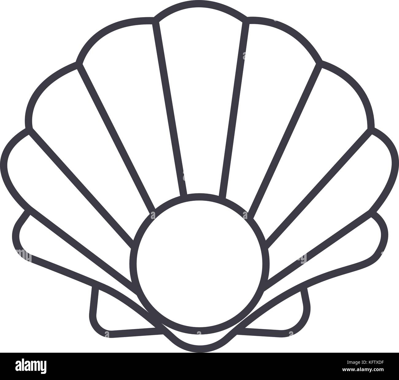 pearl shell vector line icon, sign, illustration on background, editable  strokes Stock Vector Image & Art - Alamy
